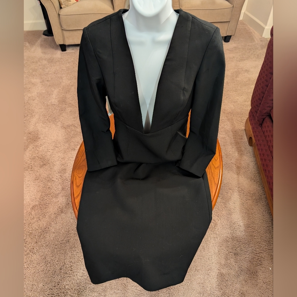 Babaton Deep Plunge Front Black Dress, Size 2 - NEW